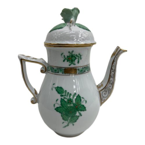 Herend (ヘレンド) コーヒーポット/モカポット ※ローズ部カケ(小)有 アポニーグリーン