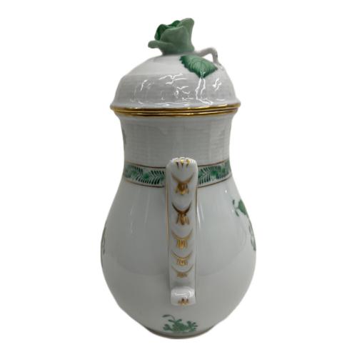 Herend (ヘレンド) コーヒーポット/モカポット ※ローズ部カケ(小)有 アポニーグリーン