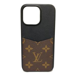LOUIS VUITTON (ルイ ヴィトン) スマホケース M82888 15 PRO MAX ブラック×ブラウン モノグラム