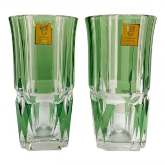 KAGAMI CRYSTAL (カガミクリスタル) ペアひとくちビールグラス 竹の膳 切子