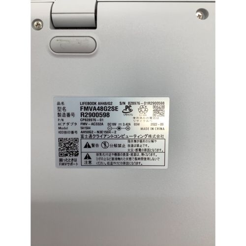 FUJITSU (フジツウ) FMVLIFEBOOK FMVA48G2SE 15.6型ワイド Windows 11 Home 標準8GB（4GB×2） 512GB DVDスーパーマルチドライブ ■