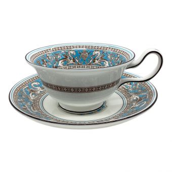 Wedgwood (ウェッジウッド) カップ&ソーサー ピオニー フロレンティーン・ターコイズ