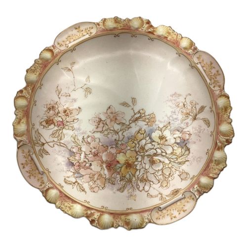 ROYAL DOULTON (ロイヤルドルトン) 金彩花絵プレート 貝殻ボーダーブラッシュアイボリー