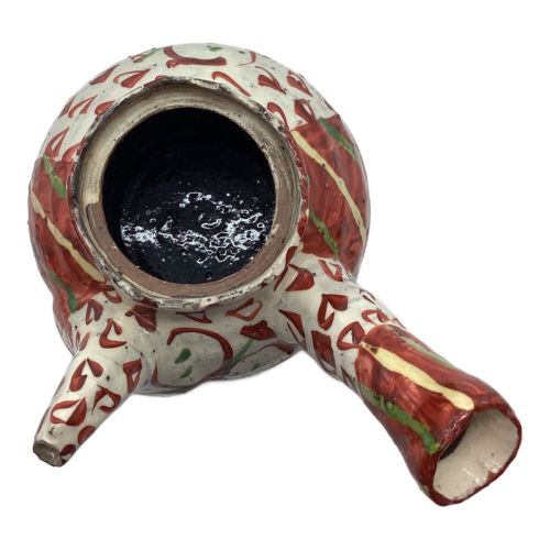 生井講蔵 (ナマイショウゾウ) 急須 赤白 NK11 益子焼