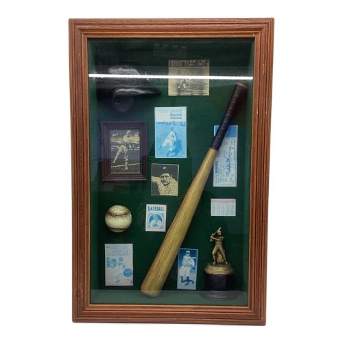 Babe Ruth（ベイブ・ルース） 壁掛けウォールインテリア ガラス額 野球グッズミニチュア