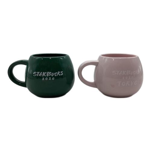 STARBUCKS COFFEE (スターバックスコーヒー) マグカップ 2020 東京オリンピック バレンタイン だるま マグカップ ペア ピンク 緑 2Pセット