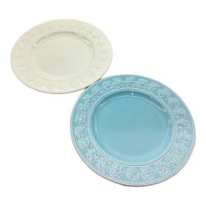Wedgwood (ウェッジウッド) プレート アイボリー/ブルー フェスティビティー 2Pセット