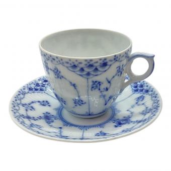 ROYAL COPENHAGEN (ロイヤル・コペンハーゲン) コーヒーカップ&ソーサー ブルーフルーテッド・ハーフレース