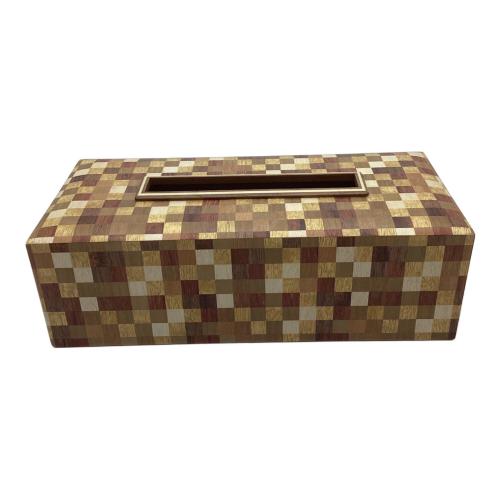 ボックスティッシュケース 寄木細工