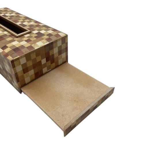 ボックスティッシュケース 寄木細工