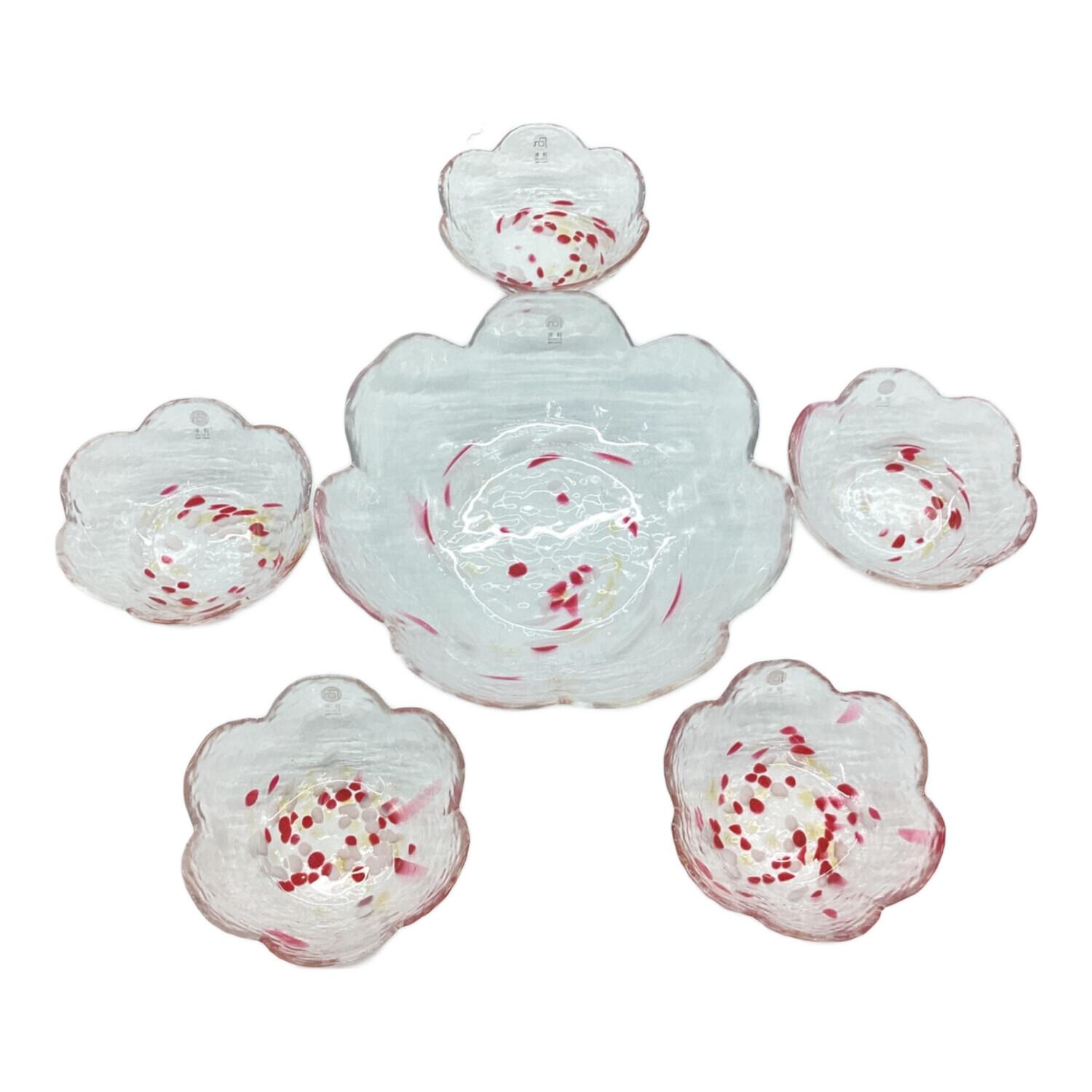 石塚硝子 (イシヅカガラス) 御皿セット 津軽びいどろ 大1・小5セット