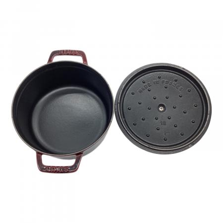Staub (ストウブ) 両手鍋 18cm ボルドー ピコココットラウンド