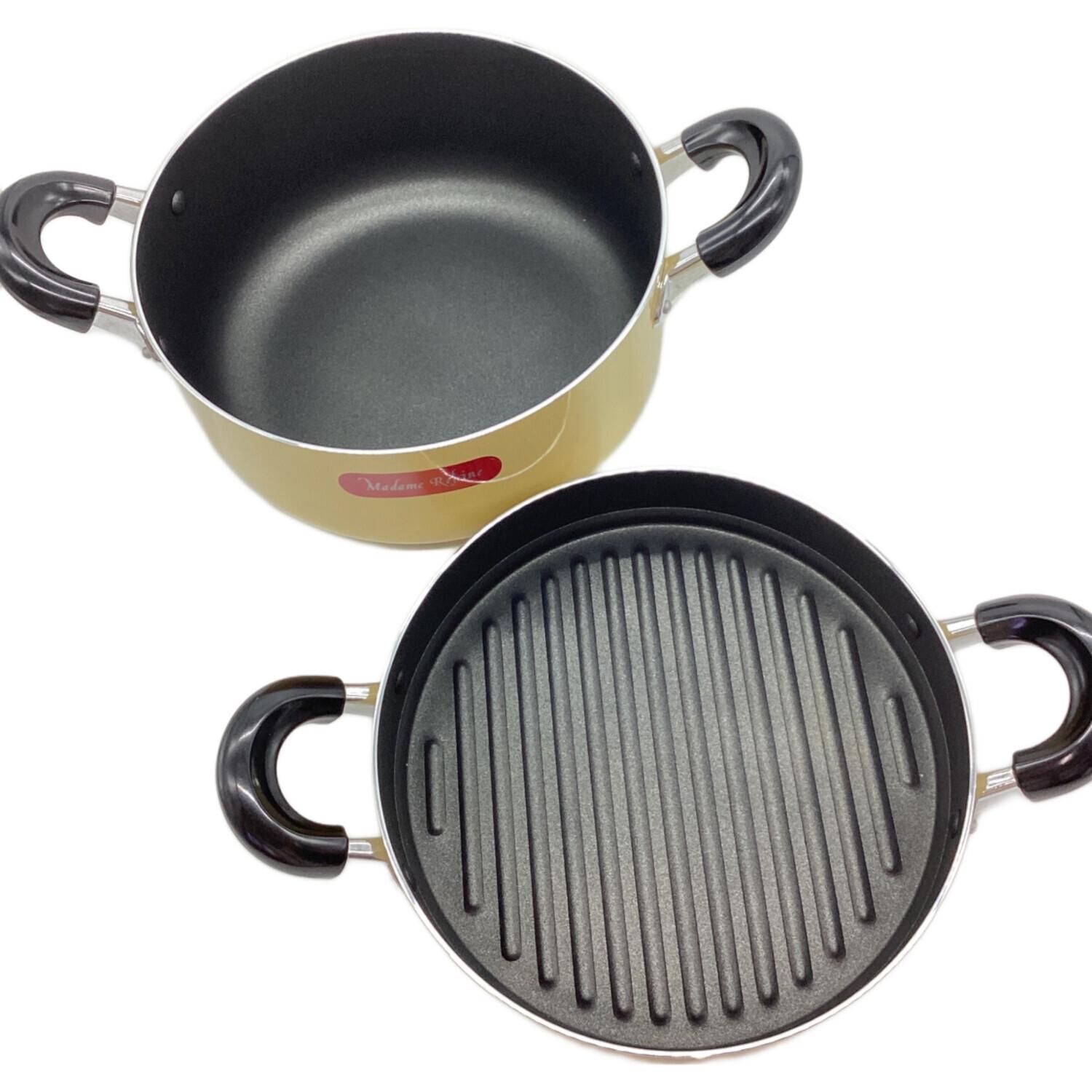 マダムリファイン 両手鍋フライパンセット イエロー｜トレファクONLINE