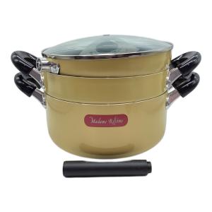 マダムリファイン 両手鍋フライパンセット イエロー