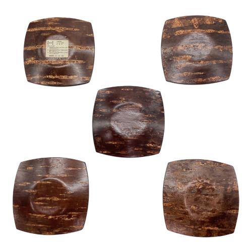 樺細工 (カバザイク) 茶托 5Pセット