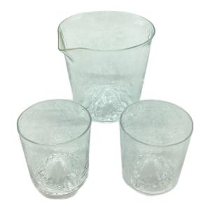 田島硝子 (タジマガラス) 冷酒セット 片口1個、ぐい呑2個 藍花 3Pセット