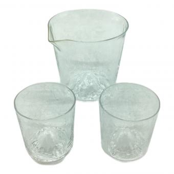 田島硝子 (タジマガラス) 冷酒セット 片口1個、ぐい呑2個 藍花 3Pセット