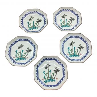 九谷焼 (クタニヤキ) 皿 上絵付け 5Pセット