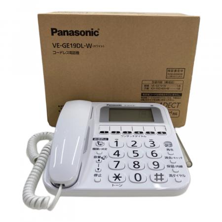 パナソニックVE-GE19DL パナソニック VE-GE19DL-W デジタルコードレス電話機（子機1台付き