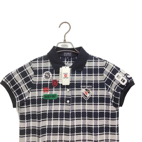 PEARLY GATES (パーリーゲイツ) ポロシャツ レディース SIZE Free ネイビー×ホワイト