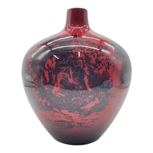 ROYAL DOULTON (ロイヤルドルトン) 花瓶 FLAMBE WOODCUT/レッド