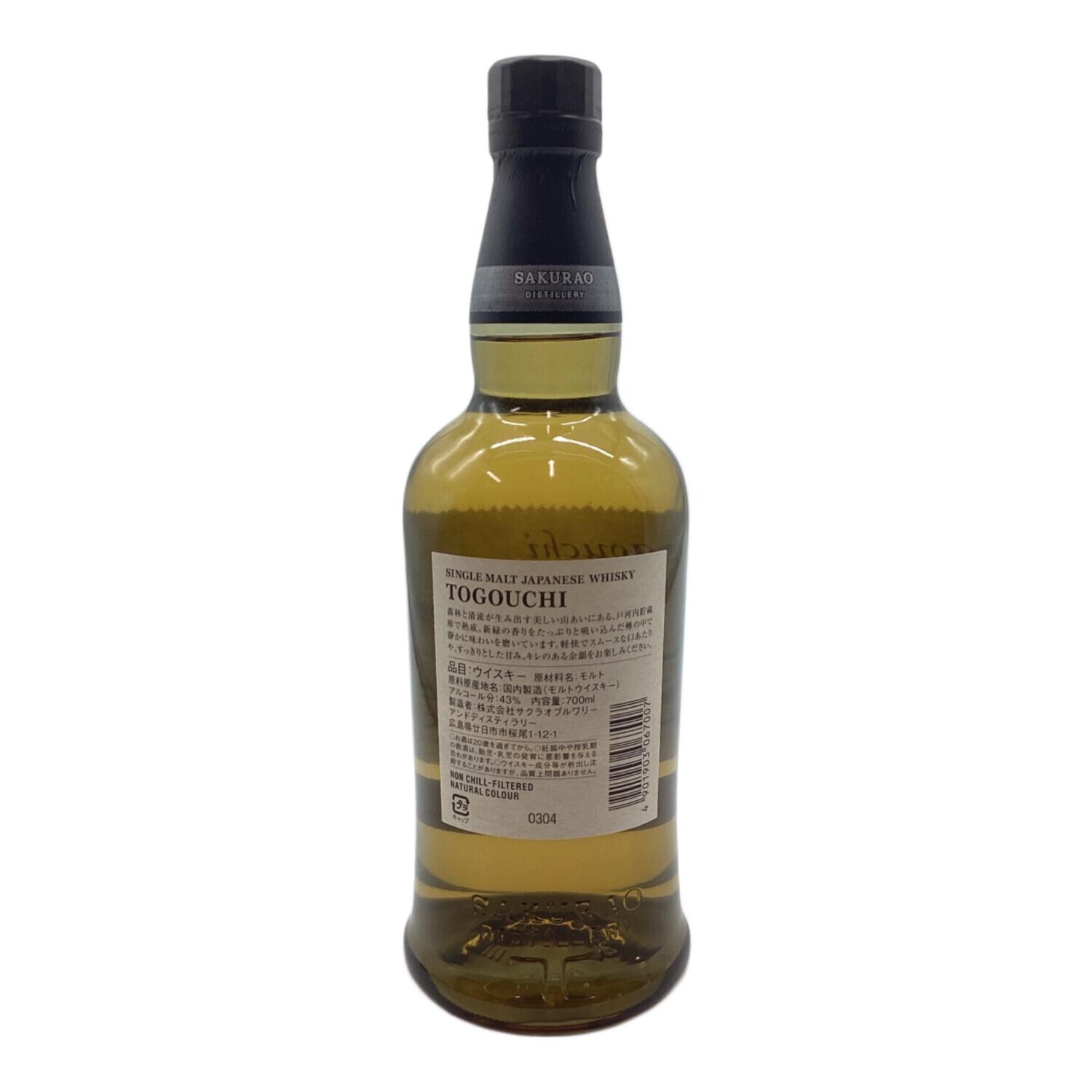 戸河内 TOGOUCHI ジャパニーズウィスキー 700ml｜トレファクONLINE