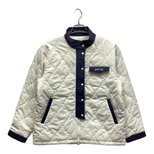 PiNG (ピン) ゴルフウェア(トップス) 622-5220001 キルティング ブルゾンジャケット レディース SIZE XL アイボリー