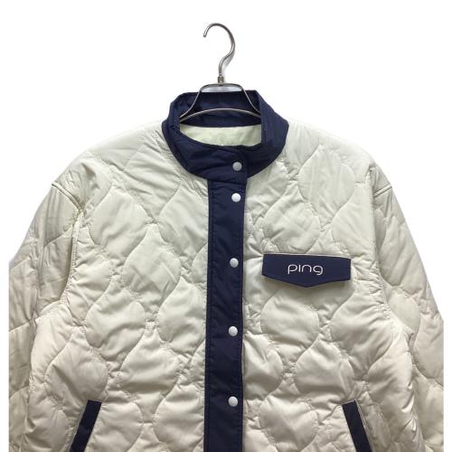 PiNG (ピン) ゴルフウェア(トップス) 622-5220001 キルティング ブルゾンジャケット レディース SIZE XL アイボリー