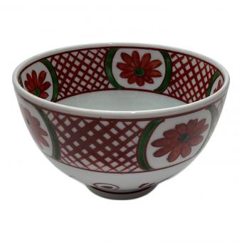 源右衛門窯 (ゲンエモンガマ) 茶碗 赤絵菊絵