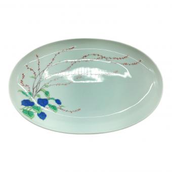 深川製磁 (フカガワセイジ) オーバルプレート 水引草