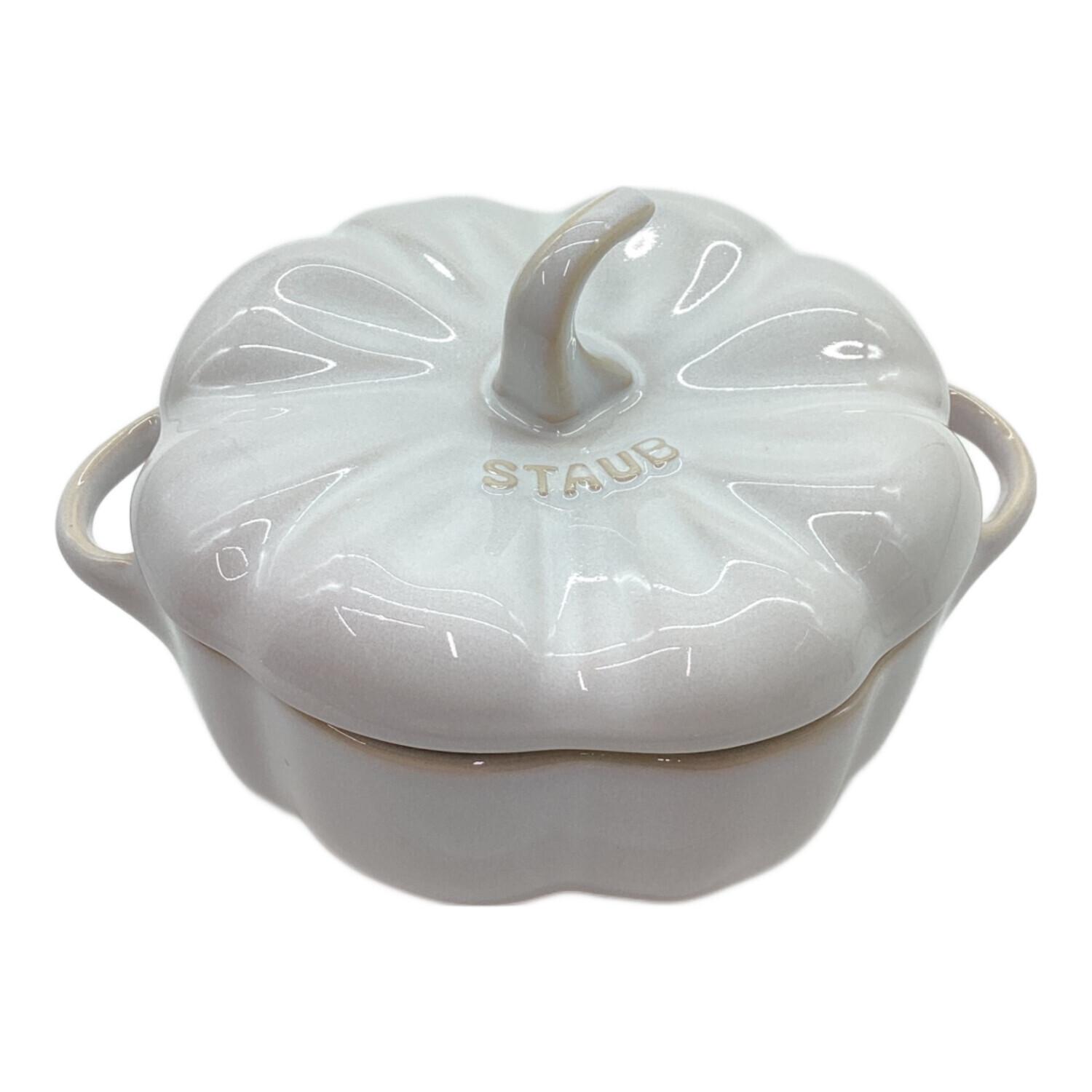 STAUB ストウブ 16cm 両手鍋 ホワイト ゴハンココット Staub (ストウブ) 両手鍋 ホワイト セラミックパンプキンココット