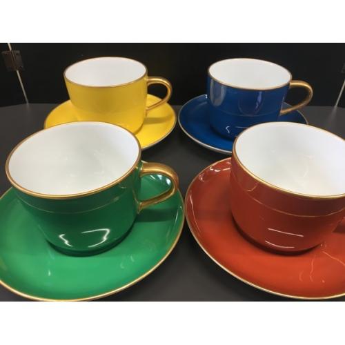 Noritake (ノリタケ) カップ&ソーサー 色蒔 4Pセット