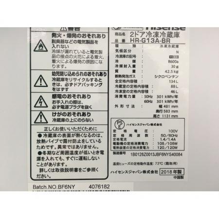 Hisense (ハイセンス) 2ドア冷蔵庫 HR-G13A-BR 2018年製 134L