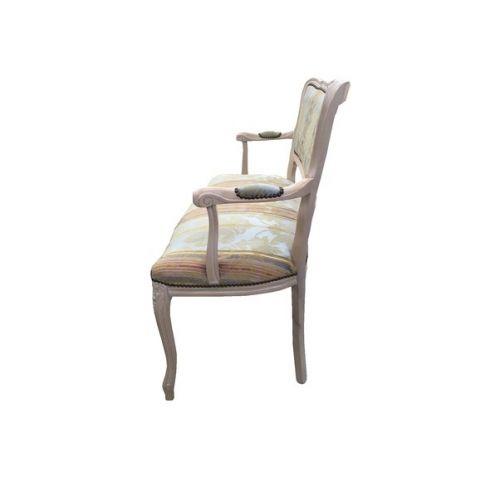 ロココ調ソファー ライトブルー×ピンク