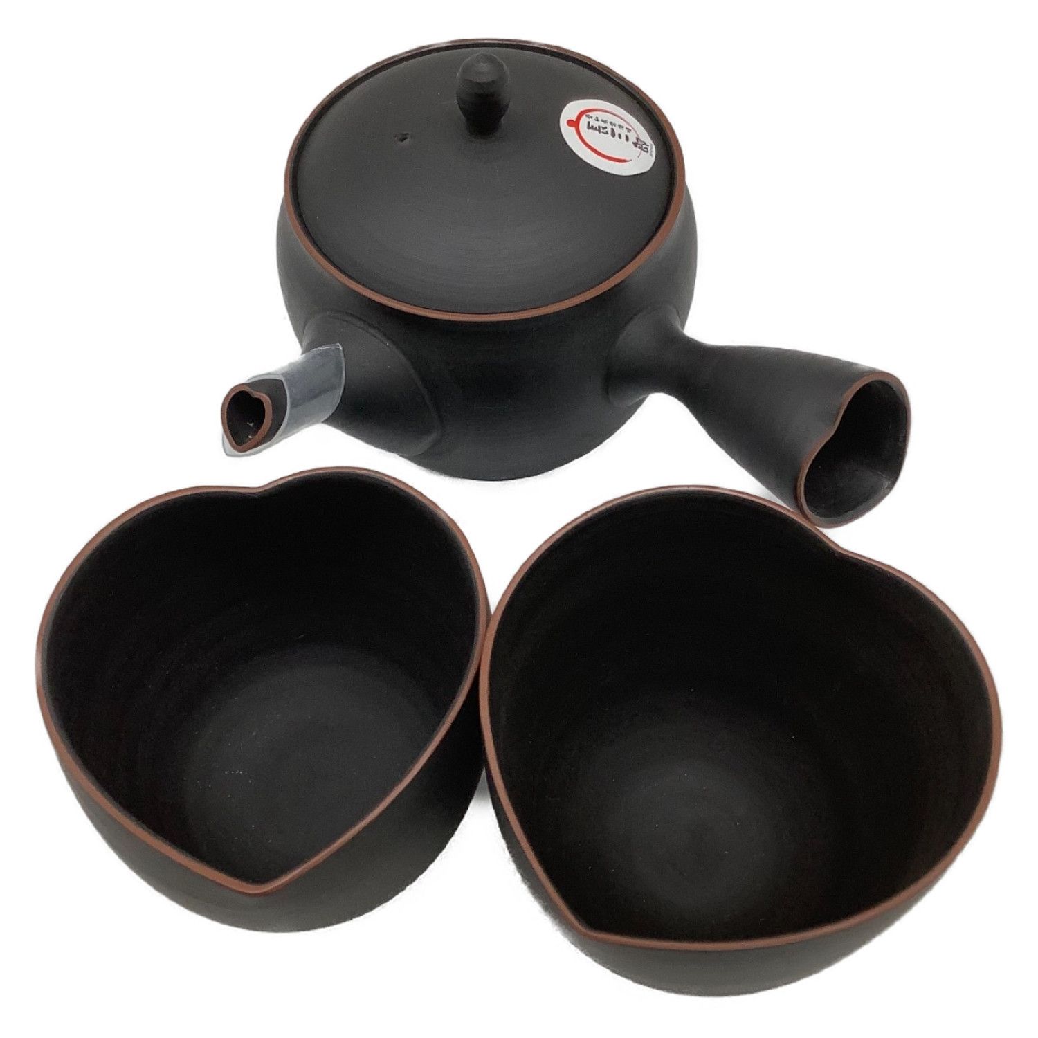 常滑焼 トコナメヤキ 湯呑みセット 黒窯変ハート茶器セット トレファクonline