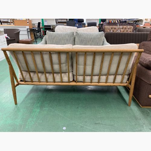 MOMO natural (モモナチュラル) 2人掛けソファー ホワイト×ナチュラル  オットマン付き ファブリック×オーク材 CLOUD