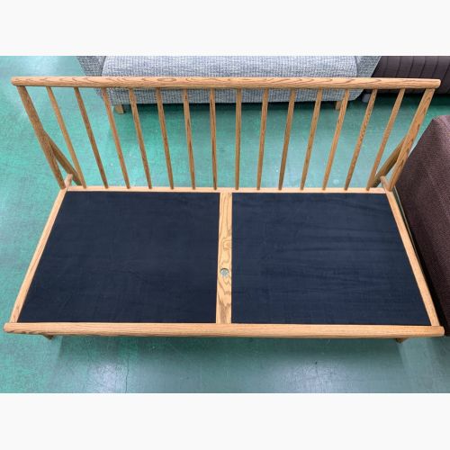 MOMO natural (モモナチュラル) 2人掛けソファー ホワイト×ナチュラル  オットマン付き ファブリック×オーク材 CLOUD