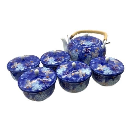 深川製磁 (フカガワセイジ) 茶器揃 赤絵葡萄 急須1・湯呑み5セット