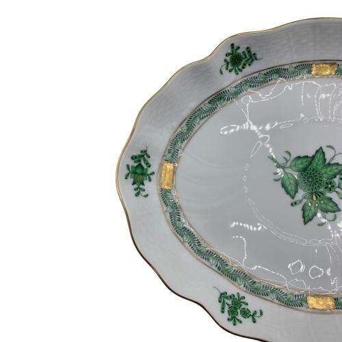 Herend (ヘレンド) オーバルプレート アポニーグリーン