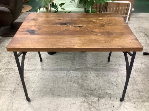 アイアンフレームダイニングテーブル ブラウン インダストリアルデザイン