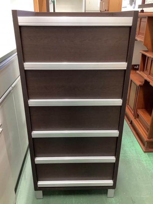 スリム6段チェスト ダークブラウン