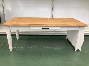 東谷 (アズマヤ) センターテーブル ナチュラル×ホワイト 引き出し付き CFS-214