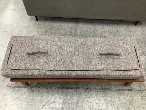 UNICO (ウニコ) ベンチ グレー×ブラウン ファブリック WICK