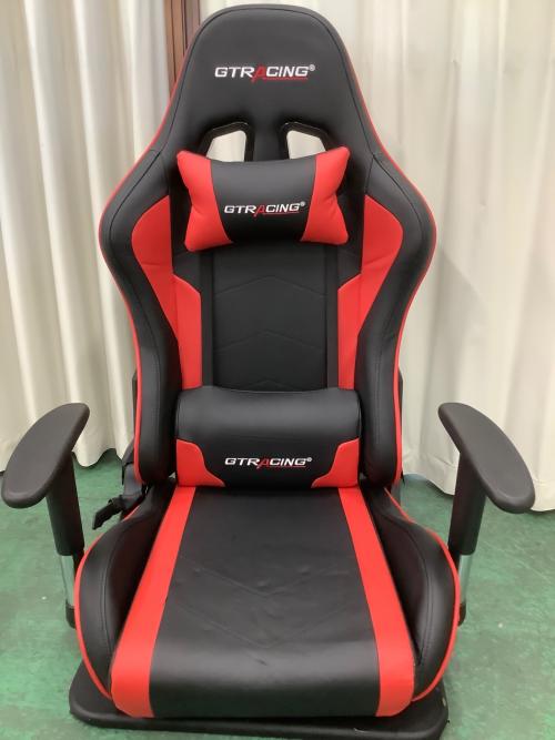 GT RACING (ジーティーレーシング) ゲーミングチェア 座椅子 ヘコミ有 レッド×ブラック