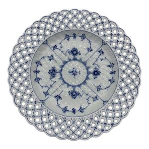 ROYAL COPENHAGEN (ロイヤル・コペンハーゲン) ブルーフルーテッド フルレース プレート オープンワーク 25cm
