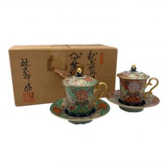 古伊万里 (コイマリ) 蓋付カップ&ソーサー 林九郎作