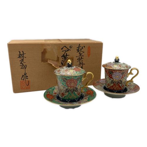 古伊万里 (コイマリ) 蓋付カップ&ソーサー 林九郎作