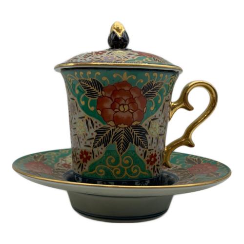 古伊万里 (コイマリ) 蓋付カップ&ソーサー 林九郎作