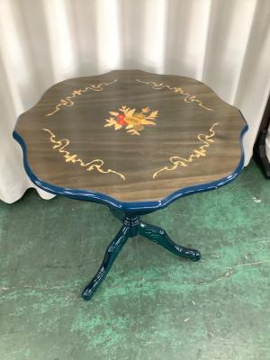 サイドテーブル ネイビー×ブラウン