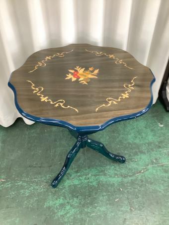 サイドテーブル ネイビー×ブラウン